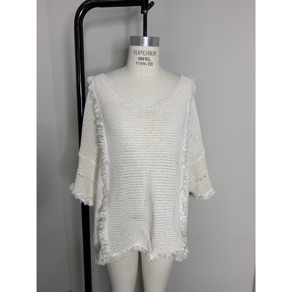 Lou & Grey Knit Fringe Top